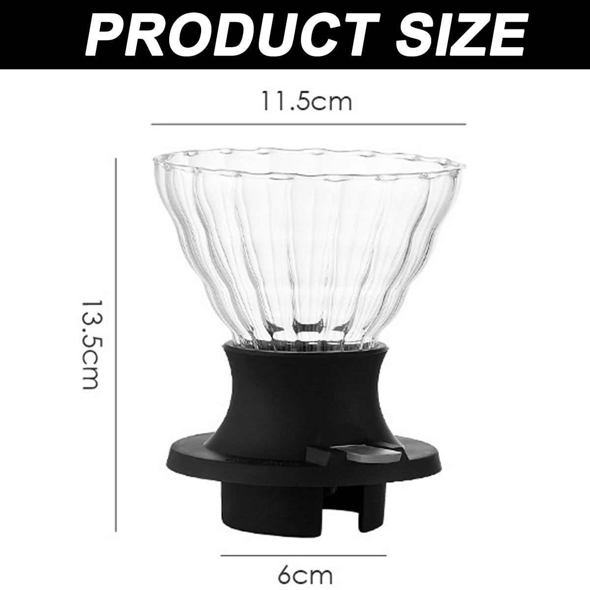 Cafetiera pour over, sticla, capacitate 4 cesti, transparenta