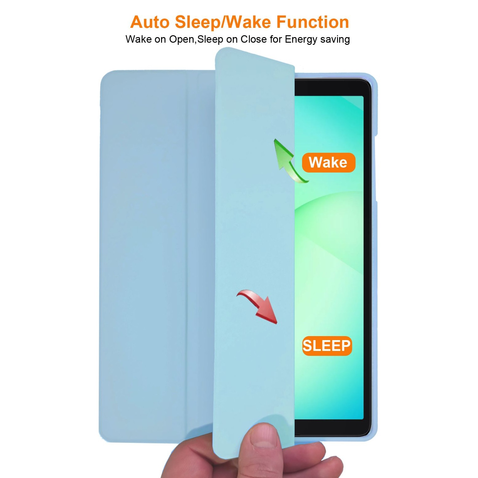 Husa Ultra Slim pentru OnePlus Pad Go 2, 12.1", Silicon TPU, Smart Cover - Ice Blue