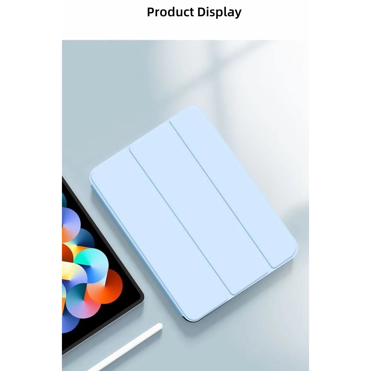 Husa Ultra Slim pentru OnePlus Pad Go 2, 12.1", Silicon TPU, Smart Cover - Ice Blue