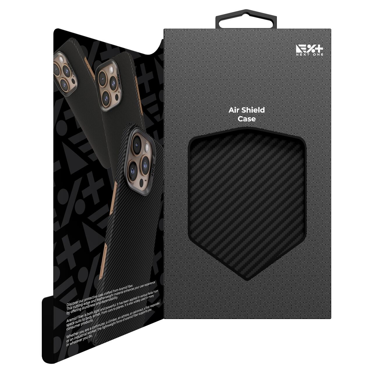 Husa NOA AirShield Magnetica din Aramida pentru iPhone 16 Pro, Protectie avansata, MagSafe, Subtire, Neagra