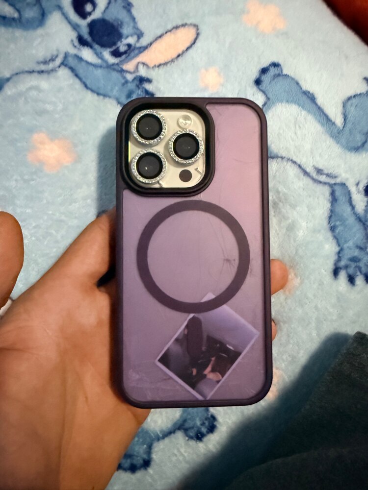 Husa compatibila cu Incarcare Magsafe compatibila cu iPhone 14 Pro, CASEY STUDIOS™, de Protectie, Slim, pentru Incarcare Wireless, Margini Ridicate de Protectia Ecranului si a Camerelor, Mov Inchis