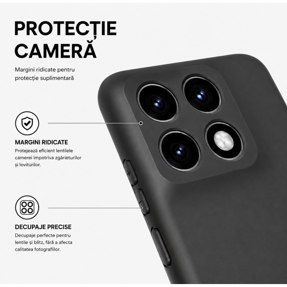 Husa Compatibila Motorola Edge 70 Fusion Liquid Silicon Soft cu interior Textil. Negru