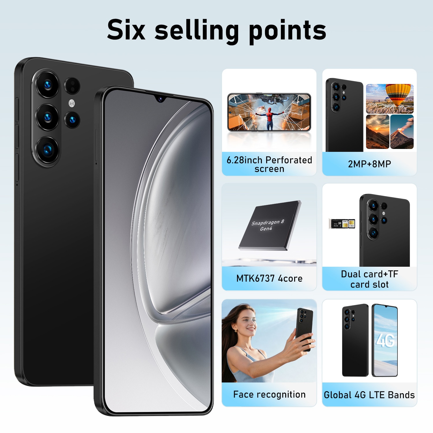 Smartphone 4G 6.26 inch 2GB RAM 16GB negru Dual SIM