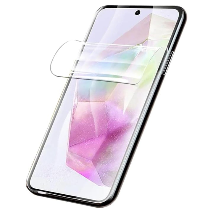 Folie Silicon Ecran pentru Honor 600 Pro, Silicon Hydrogel Regenerabil, Flexible Hydro-Crystal, Protectie Completa, Full Glue, Instalare usoara, Set complet pentru Instalare