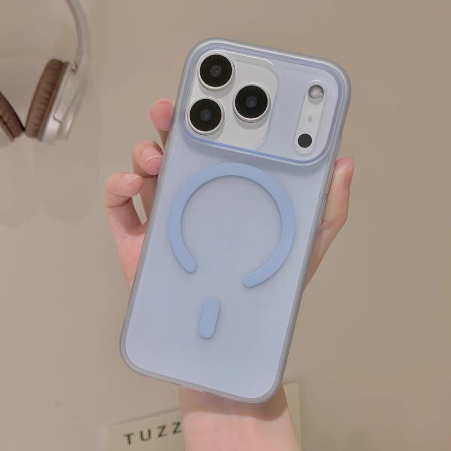 Husa pentru iPhone 17 Pro, MagSafe, Ultra Slim, Transparenta Mata, Anti-Amprenta, Protectie Camera, Albastru deschis mat