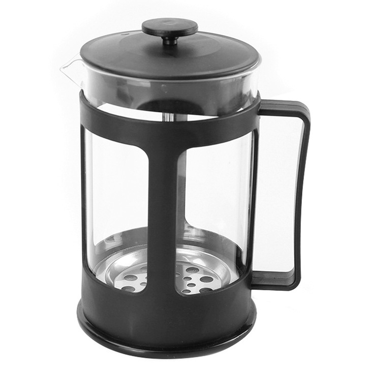 Cafetiera din sticla rezistenta la caldura, cu continut ridicat de borosilicat, cu 3 filtre, pentru acasa, birou si activitati in aer liber
