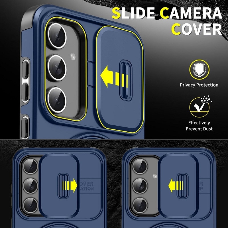 Husa de protecție Hybrid Antisoc Bumper 360, compatibilă cu MagSafe, Albastru, pentru Samsung Galaxy S24