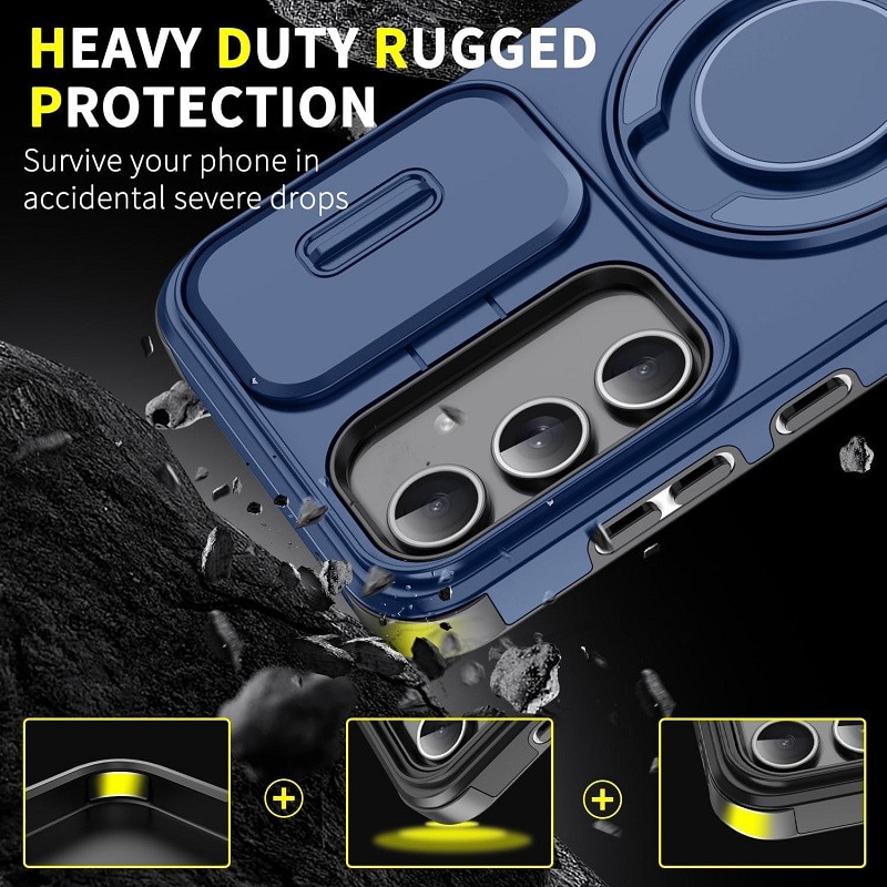 Husa de protecție Hybrid Antisoc Bumper 360, compatibilă cu MagSafe, Albastru, pentru Samsung Galaxy S24