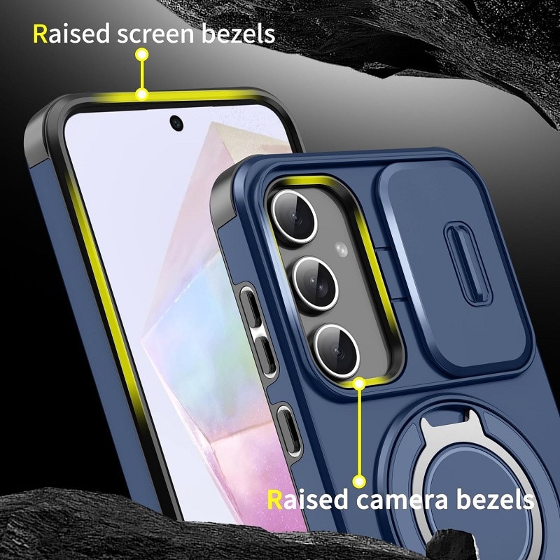 Husa de protecție Hybrid Antisoc Bumper 360, compatibilă cu MagSafe, Albastru, pentru Samsung Galaxy S24
