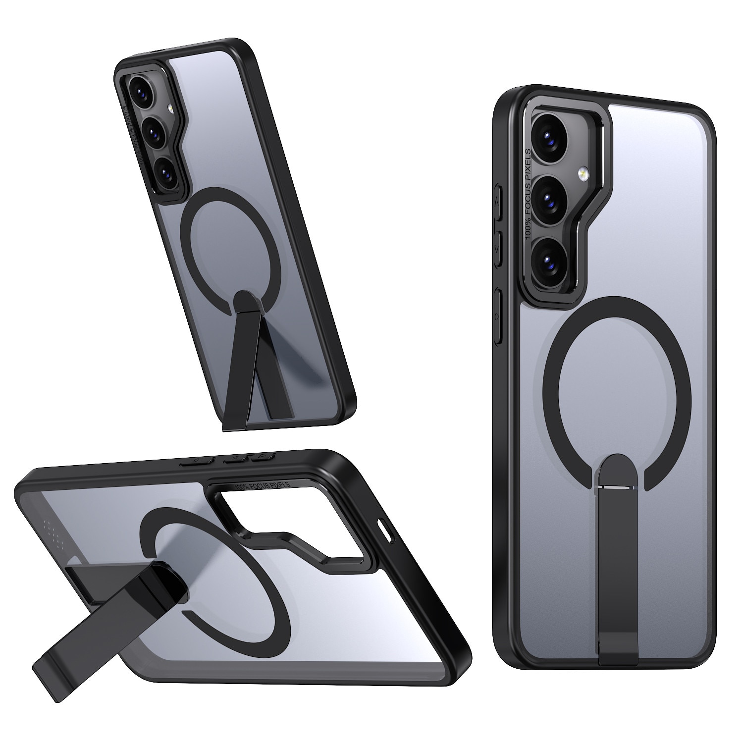 Husa de protectie pentru Samsung Galaxy S26 Plus Compatibila cu MagSafe, Kickstand Metalic, TPU + Acril, Negru – Protectie Premium si Design Elegant