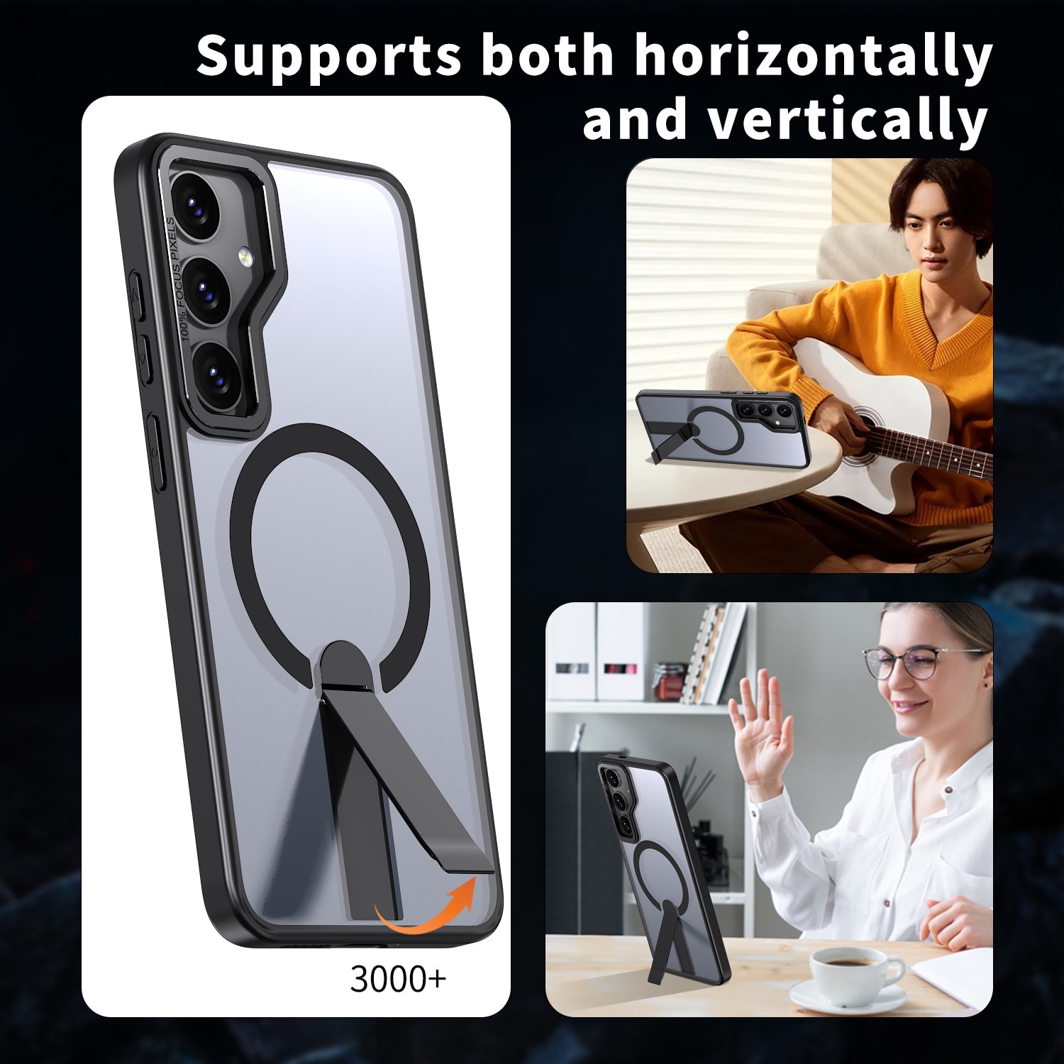 Husa de protectie pentru Samsung Galaxy S26 Plus Compatibila cu MagSafe, Kickstand Metalic, TPU + Acril, Negru – Protectie Premium si Design Elegant
