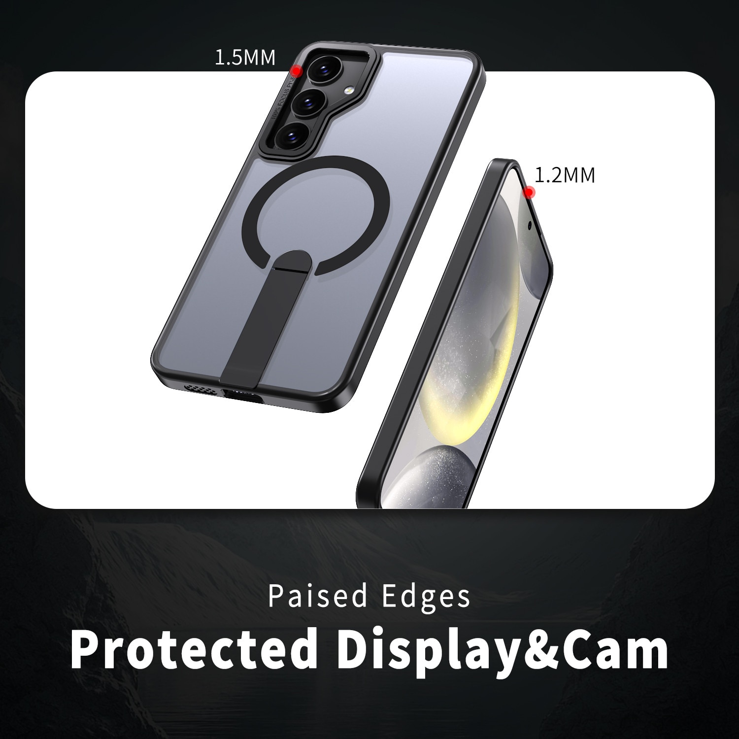 Husa de protectie pentru Samsung Galaxy S26 Plus Compatibila cu MagSafe, Kickstand Metalic, TPU + Acril, Negru – Protectie Premium si Design Elegant