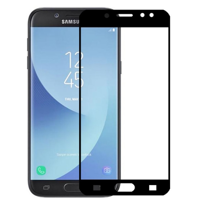 Folie Sticla compatibila pentru Samsung Galaxy Galaxy J5 2017, Gold Market®, 4D/5D, Negru