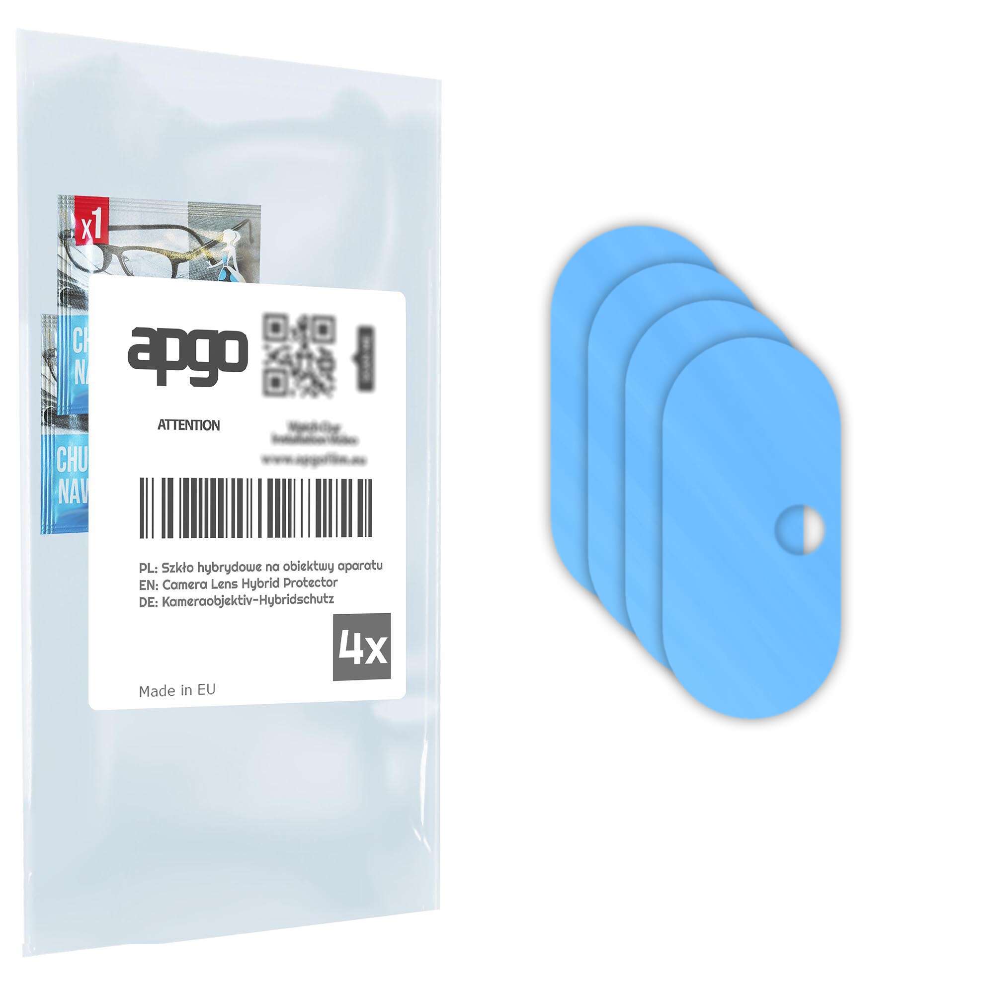 Set de 4 sticle de protectie pentru Honor 200 – apgo, camera sticla pentru obiectivul camerei telefonului, full glue, 9H, anti-zgarieturi