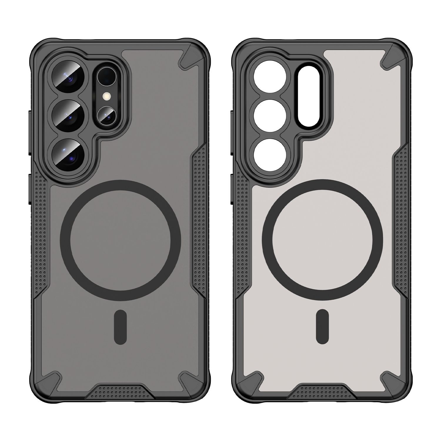 Husa pentru Samsung Galaxy S26 Ultra, MagSafe, Stil Mecha Military, Protectie Camera, Colturi Anti-Impact, Anti-Soc, Negru Transparent