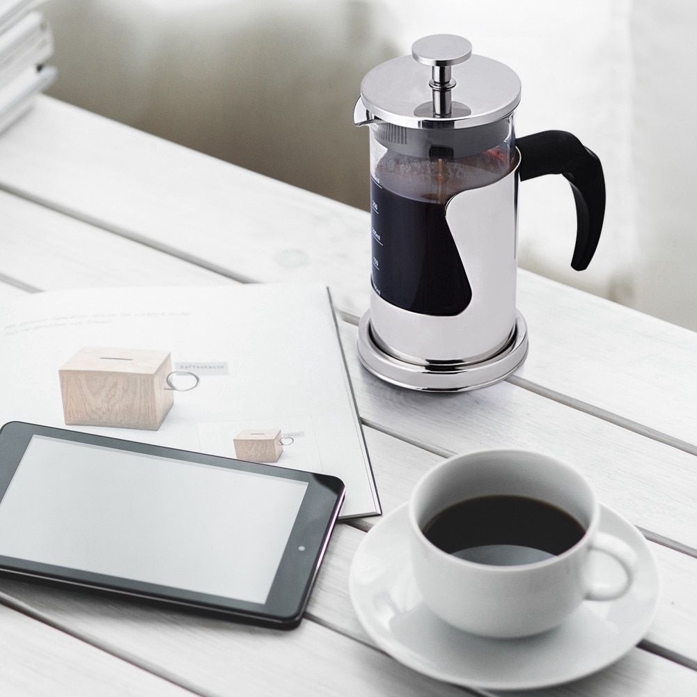 Presa franceza pentru cafea si ceai, otel inoxidabil 304, capacitate mare, filtru triplu, 1.2oz