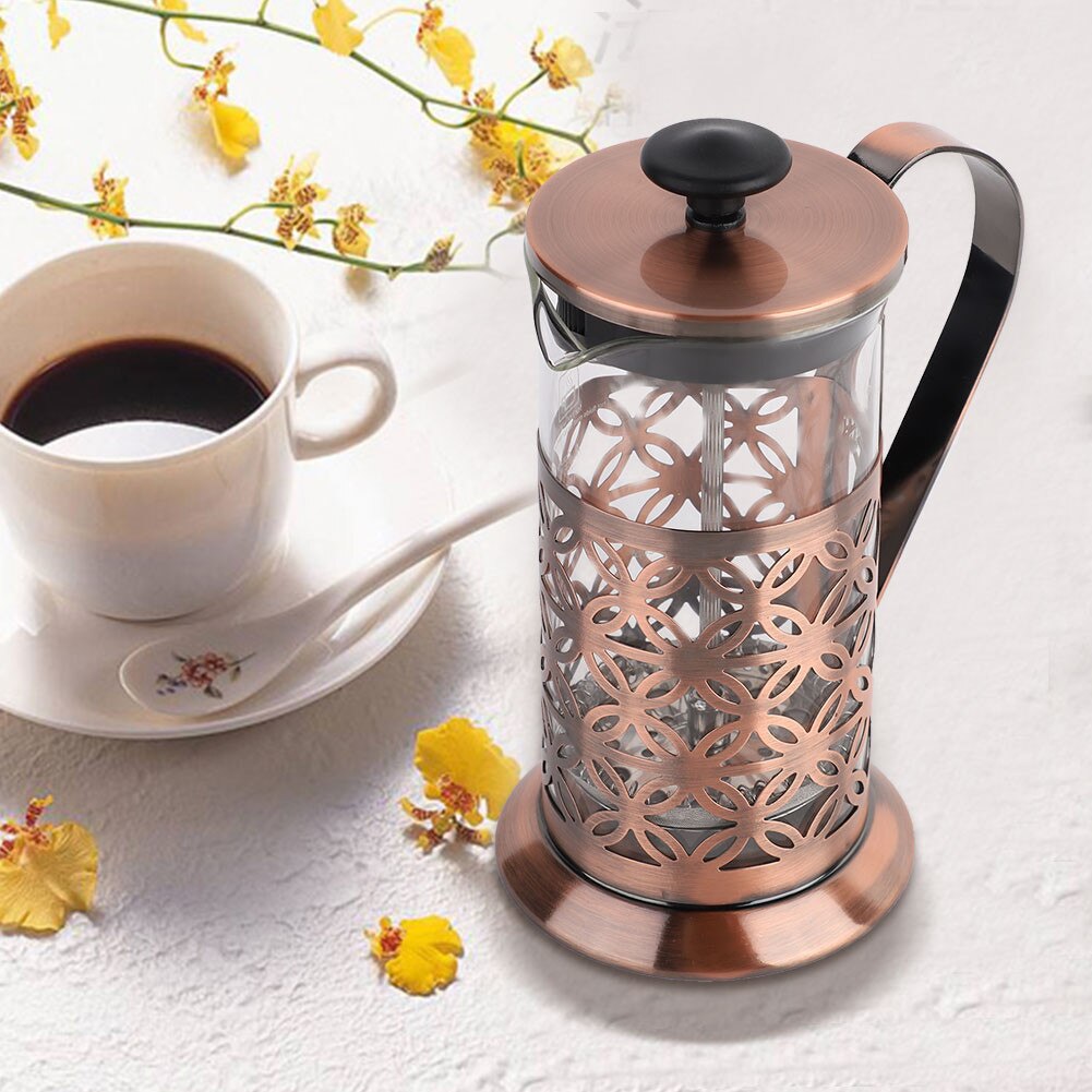 Cafetiera oala cafea 350ml inox presare manuala argintiu