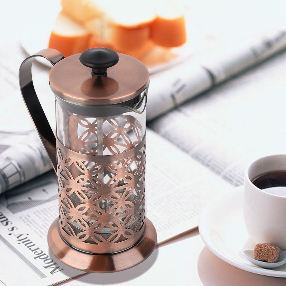 Cafetiera oala cafea 350ml inox presare manuala argintiu