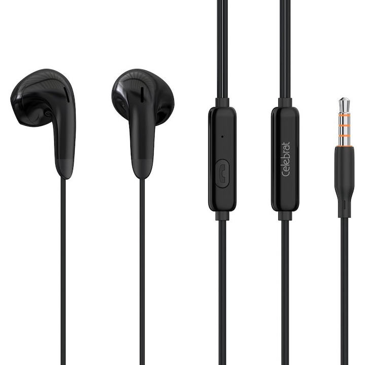 Casti cu fir Celebrat G27, microfon, negru, 1.2m, 3.5mm