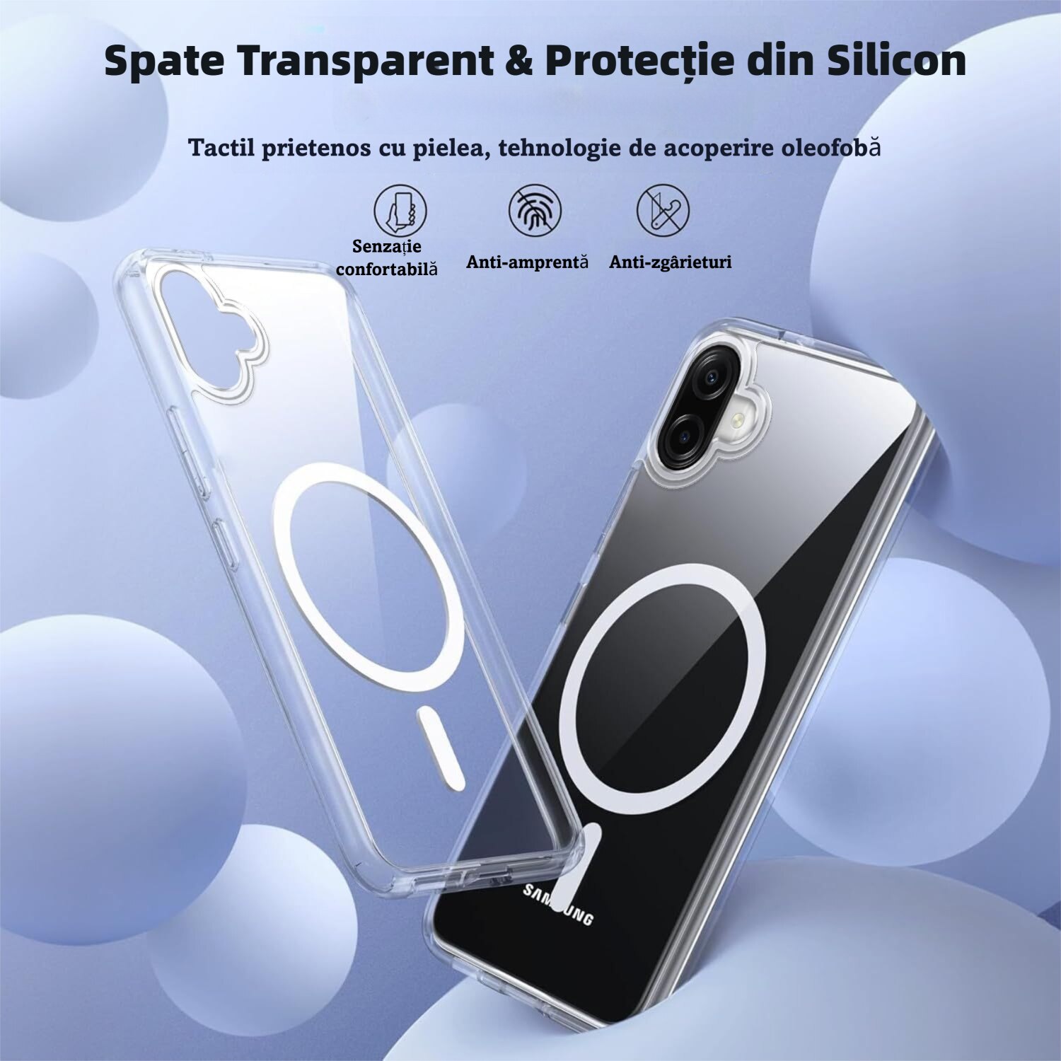 Husa Magnetica pentru Samsung Galaxy A07 5G, MOGU MagSafe Husa de Protectie, Incarcare Wireless, Margini Ridicate pentru Protectia Ecranului, Anti-ingalbenire, Spate rigid din PC Rezistent la Zgarieturi, Protectie Militara, TPU, Transparenta