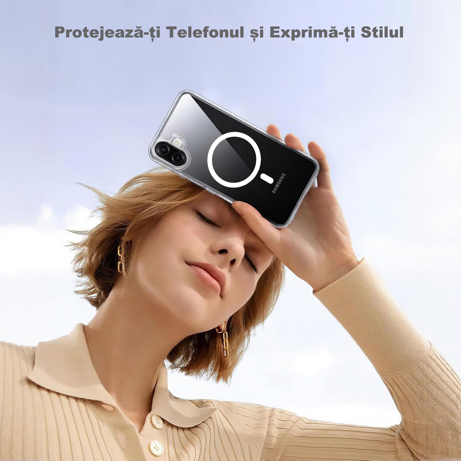 Husa Magnetica pentru Samsung Galaxy A07 5G, MOGU MagSafe Husa de Protectie, Incarcare Wireless, Margini Ridicate pentru Protectia Ecranului, Anti-ingalbenire, Spate rigid din PC Rezistent la Zgarieturi, Protectie Militara, TPU, Transparenta