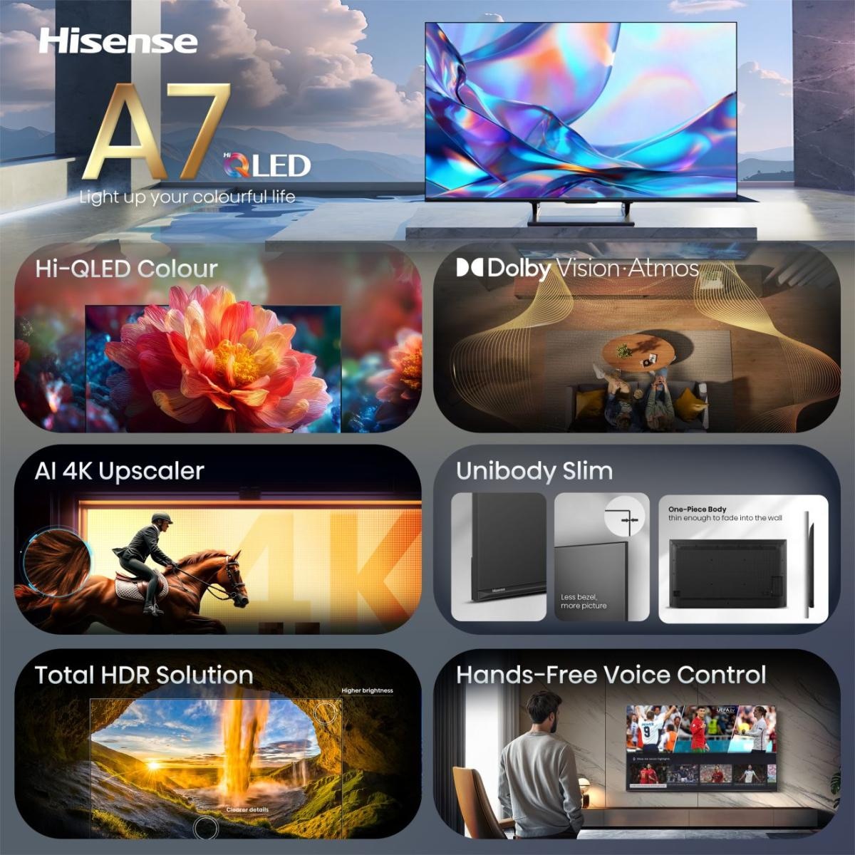 Televizor Hisense 65" A7S QLED 4K Smart TV