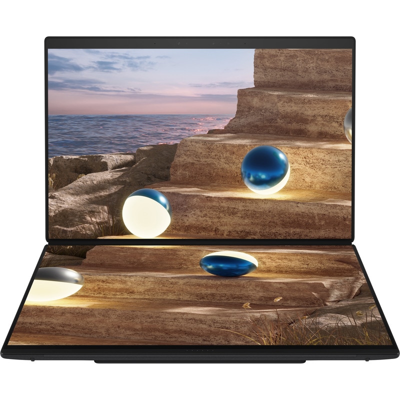 Laptop ASUS Zenbook DUO UX8407AA Procesor Intel® Core™ Ultra X9 388H 18M Cache, up to 5.10 GHz 14" 3K OLED 144Hz Touch, 32GB LPDDR5X, 2TB SSD, Intel Arc B390 Graphics, Windows 11 Pro, Gri