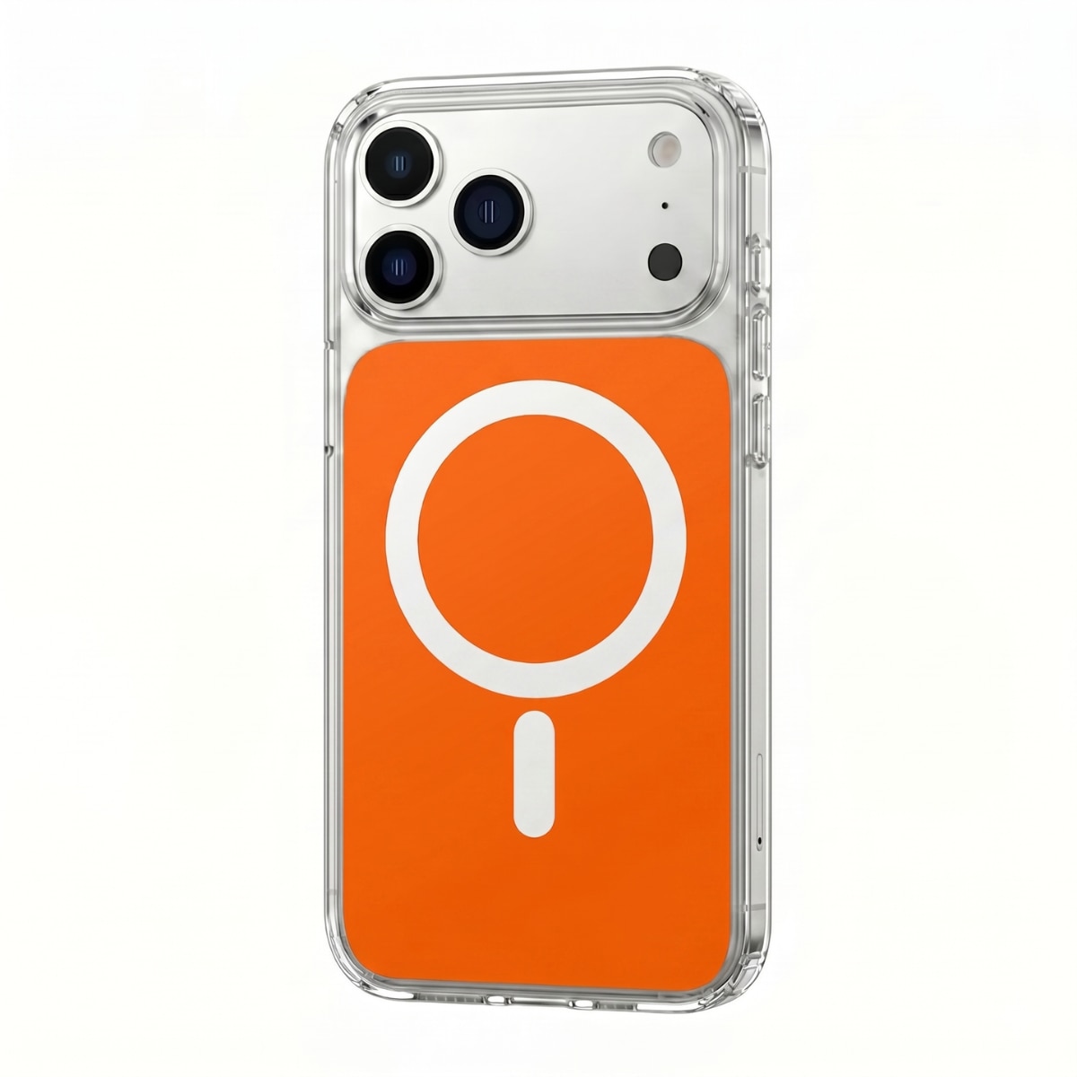Husa pentru iPhone 17 PRO MAX Portocalie, HEYBINGO®, design slim, MagSafe, Anti-Soc, Anti Zgarieturi, Clear Fusion Mag Cover