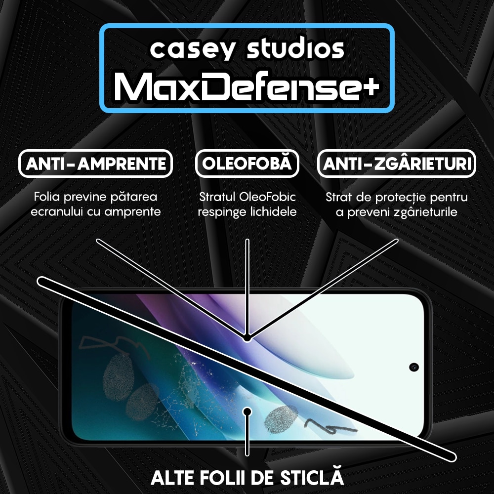 Folie Sticla CASEY STUDIOS™ compatibila cu Xiaomi Redmi 15, Full Cover 3D, Full Glue, Sticla Securizata, Duritate Militara, Ultra HD, Protectie Profesionala Ecran 3D, Anti Zgarieturi, Anti Socuri, Margini Negre