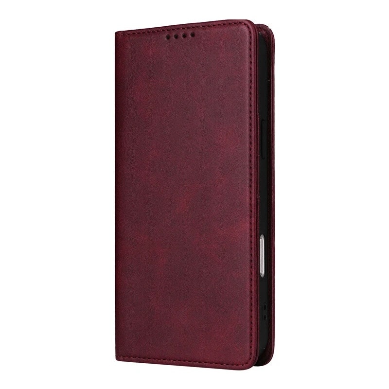 Husa pentru Xiaomi Redmi 15 Daden® Flip Leather Deluxe, Antisoc, Inchidere magnetica, Buzunar card, Calitate Premium, Visiniu