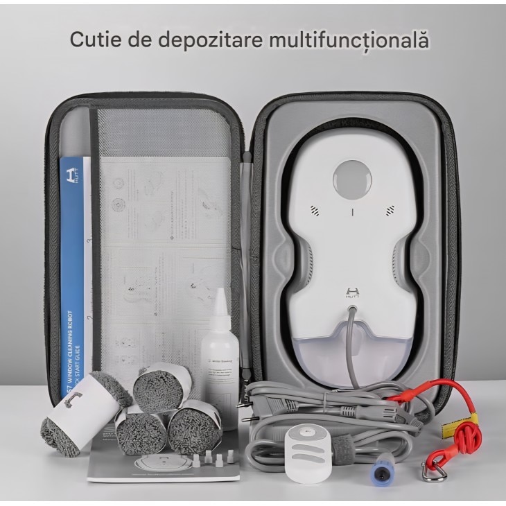 Robot pentru curatat geamuri HUTT S7, pulverizare activa, aspiratie 6500 Pa, rezervor 80 ml, cu husa de transport, livrare 8-9 zile
