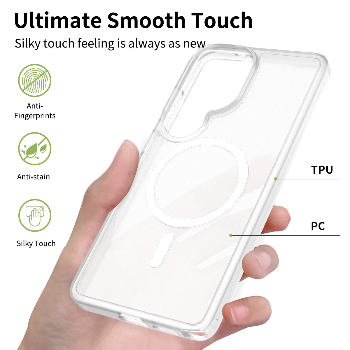 Husă de protecție pentru Samsung Galaxy S25 Ultra, transparentă, antishock, margini ridicate, 1mmx1.5mm