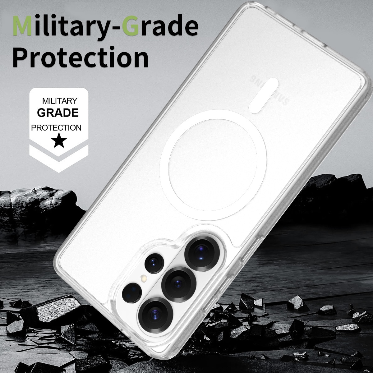Husă de protecție pentru Samsung Galaxy S25 Ultra, transparentă, antishock, margini ridicate, 1mmx1.5mm