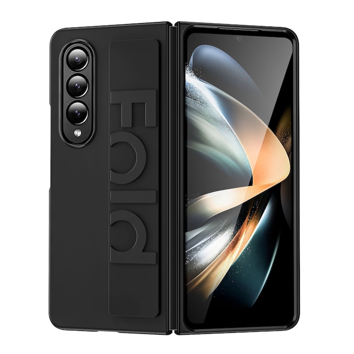 Huse telefoane, AFKSMILE, Husa de protectie compatibila Samsung Galaxy Z Fold 3, Prindere Sigura cu Curea Elastica, Protectie completa, Anti-soc, Decupaje Precise, Rezistenta la impact, Pentru barbati si femei, PC, Negru