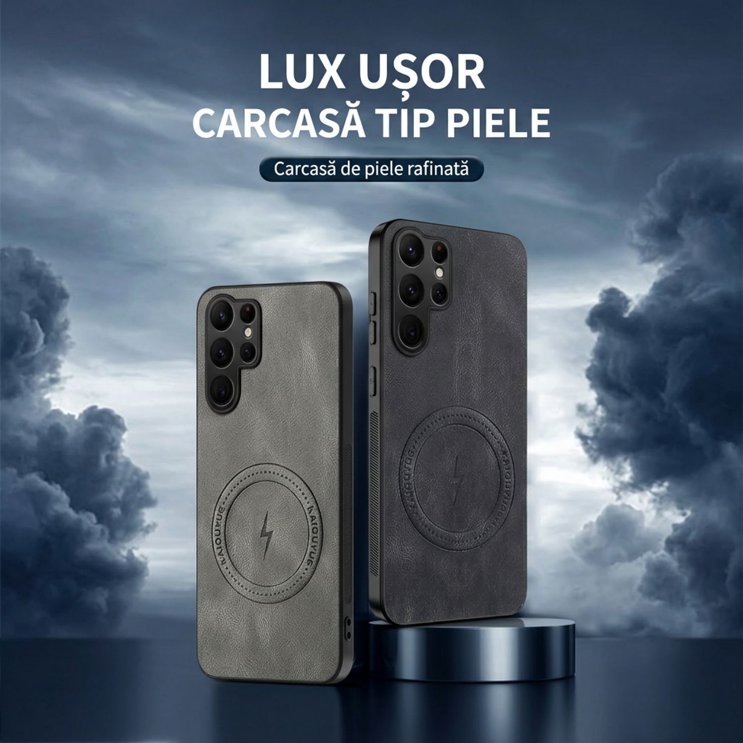 Husa pentru Samsung Galaxy S26 Ultra, Piele Ecologica Nappa, Suport Magnetic MagSafe, Protectie Premium, Design Elegant, Negru