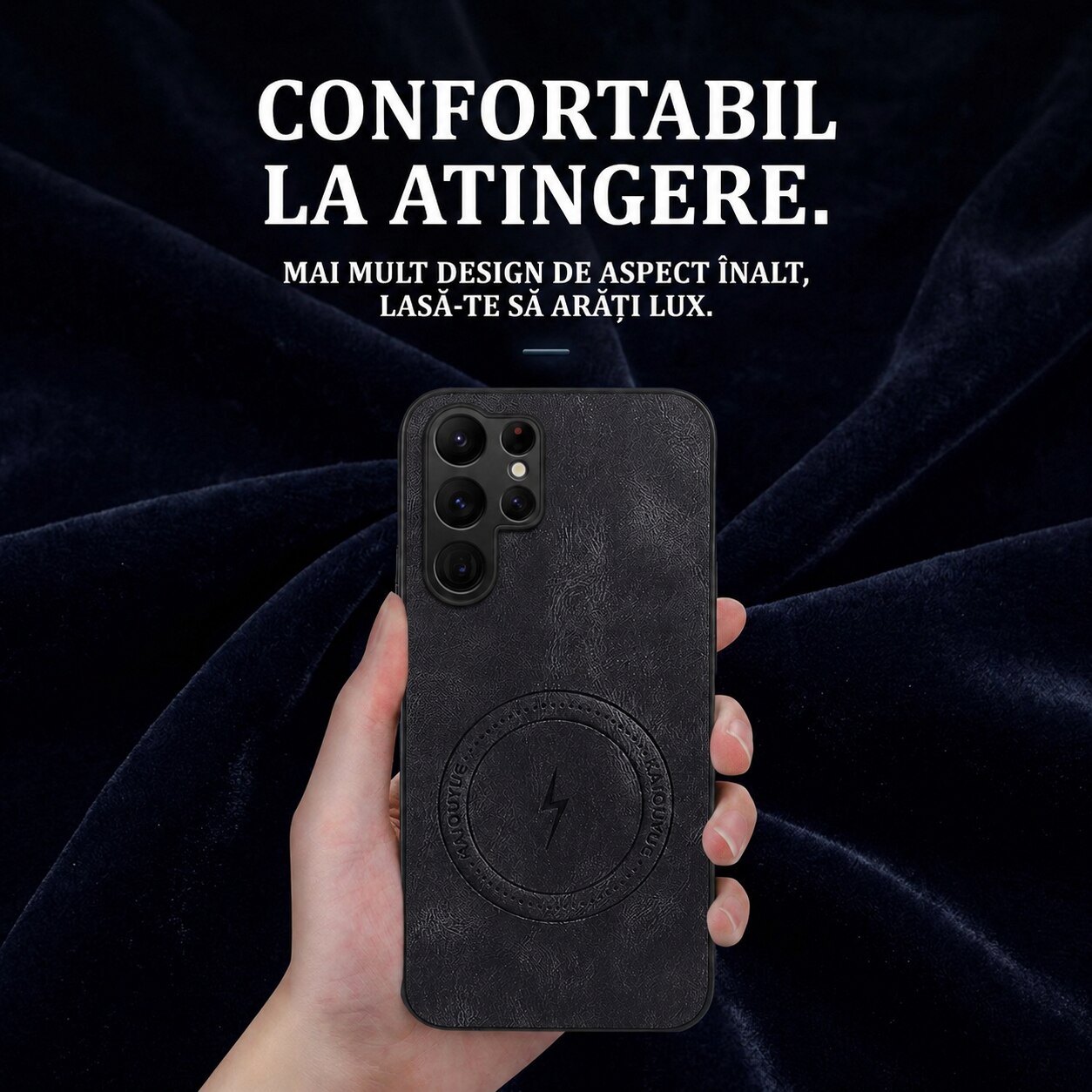 Husa pentru Samsung Galaxy S26 Ultra, Piele Ecologica Nappa, Suport Magnetic MagSafe, Protectie Premium, Design Elegant, Negru