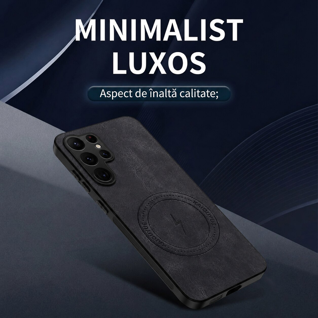 Husa pentru Samsung Galaxy S26 Ultra, Piele Ecologica Nappa, Suport Magnetic MagSafe, Protectie Premium, Design Elegant, Negru
