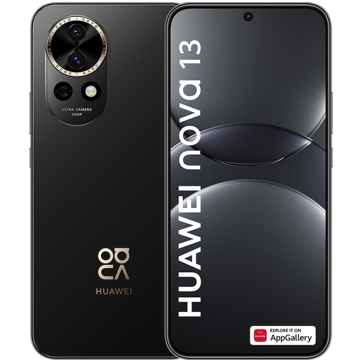RESIGILAT: Telefon mobil Huawei nova 13, Dual SIM, 12GB RAM, 256GB, Black