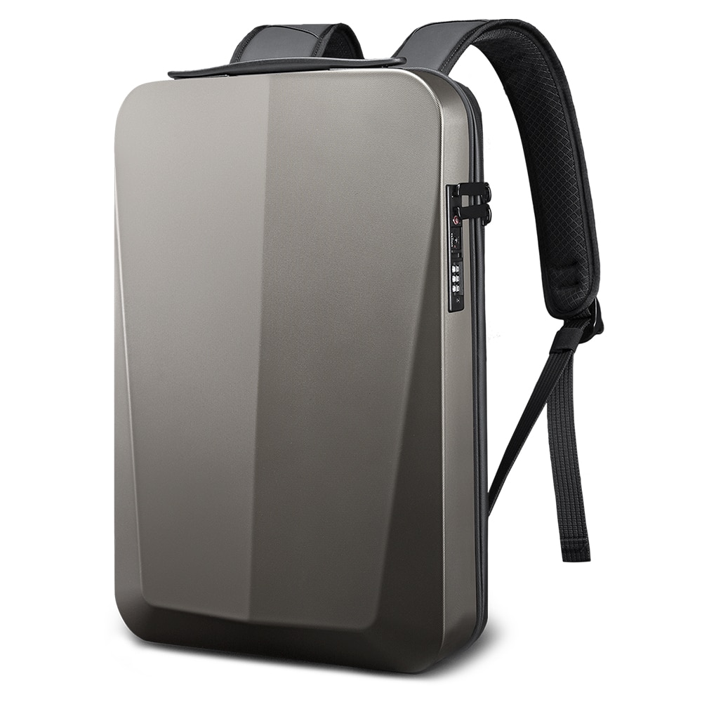 Rucsac laptop 15.6 inch, carcasa tare, port USB, si USB-C, rezistent la apa, lacat TSA, sistem fixare pe valiza BANGE, BG22201GD, Auriu