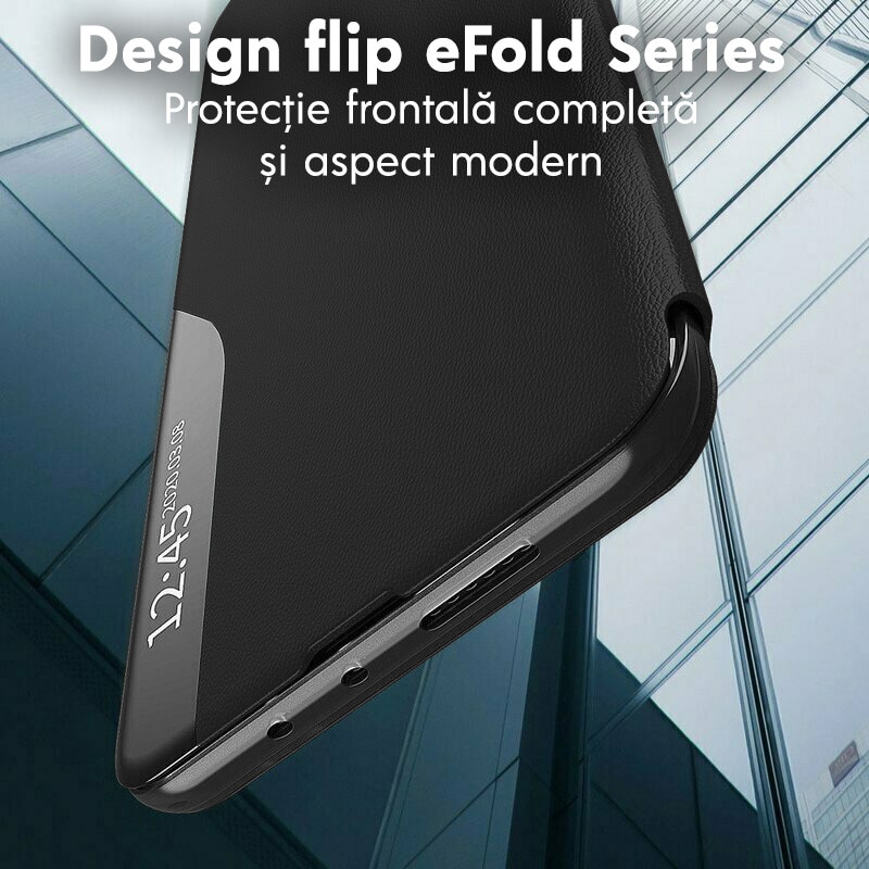 Husa pentru Xiaomi Redmi Note 15 4G Tip Carte, S-View, Functie de Stand, Calitate Premium, Antisoc, Protectie Sporita, Negru