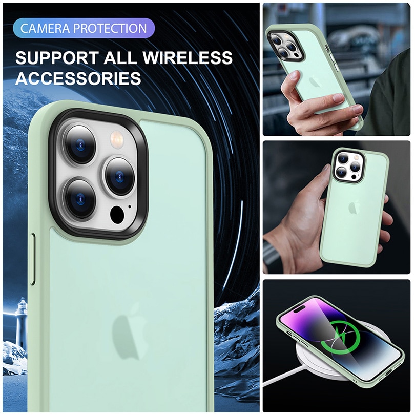 Husa de protectie A+ semitransparenta pentru iPhone 14 Pro Max, vernil