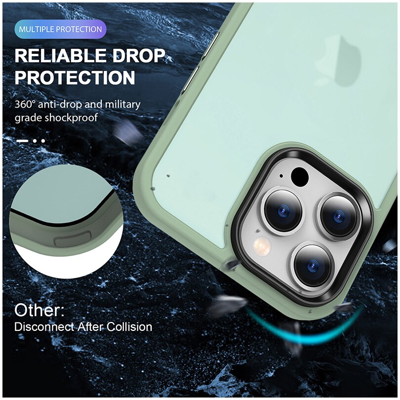 Husa de protectie A+ semitransparenta pentru iPhone 14 Pro Max, vernil