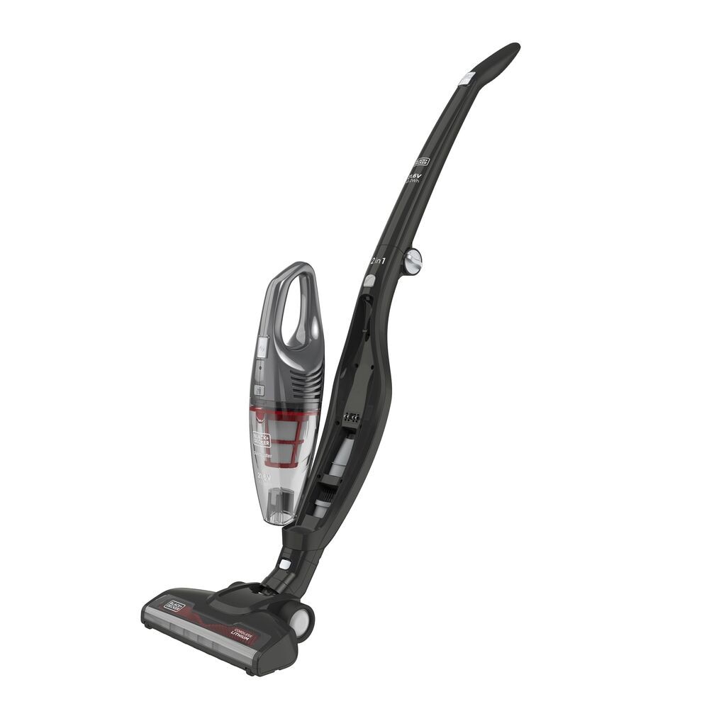 BLACK+DECKER Aspirator cu baton 2 in 1 fara fir, aspirator de podea si de mana (21,6 V, cu perie turbo pentru murdarie persistenta, de sine statatoare, inclusiv cablu de incarcare, atas de perete, duza pentru crapaturi, perie pentru tapiterie) SVB620JW
