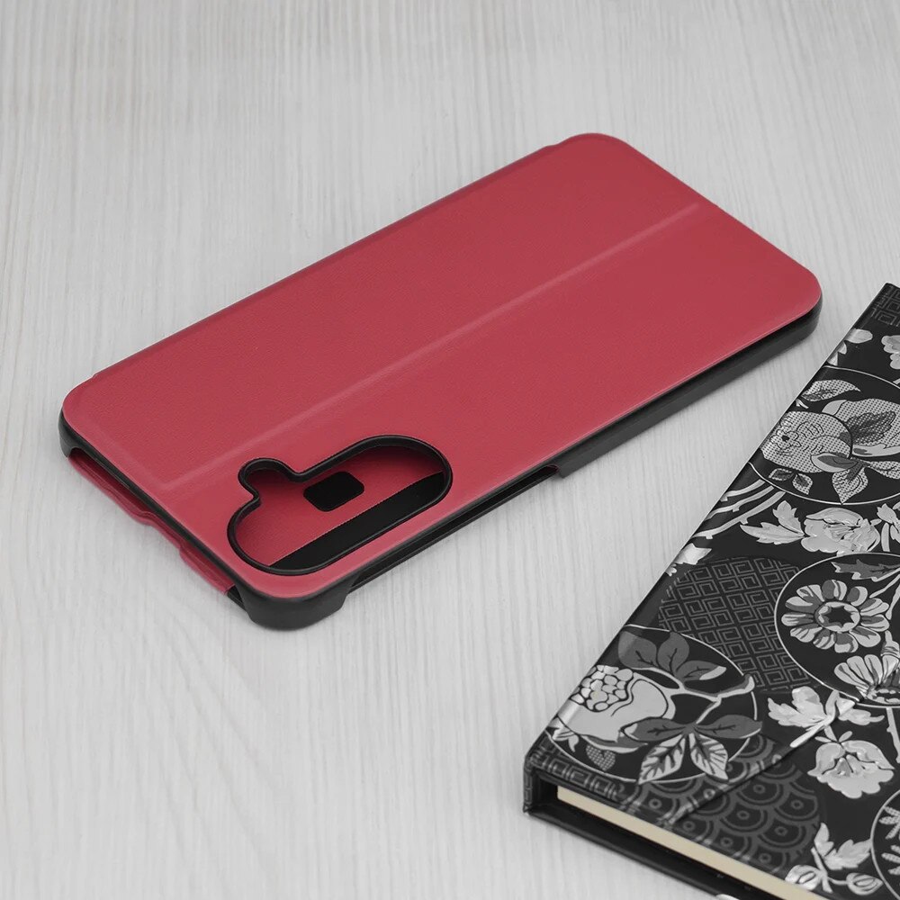 Husa pentru Samsung Galaxy A37 5G, SKYDDAR INNOVATION, eFold, tip carte, set cu sticker, Rosu