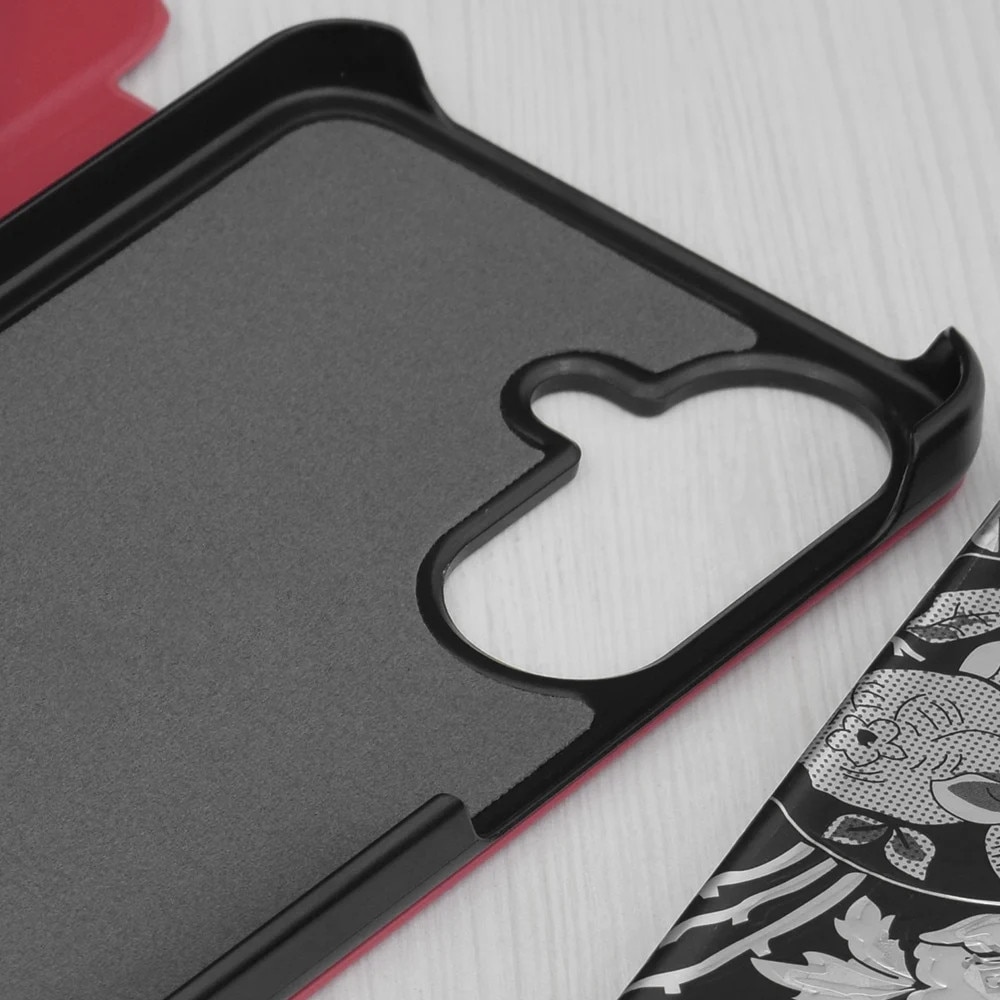 Husa pentru Samsung Galaxy A37 5G, SKYDDAR INNOVATION, eFold, tip carte, set cu sticker, Rosu