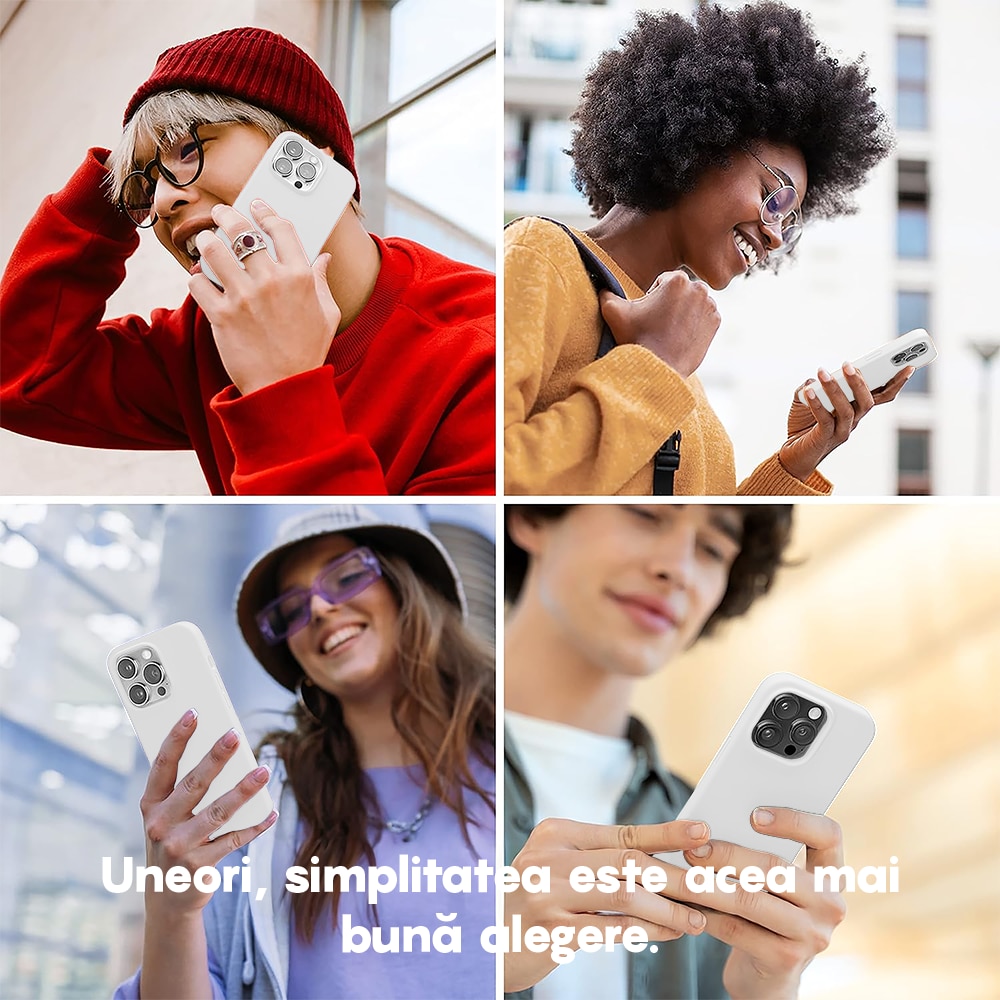 Husa CASEY STUDIOS™ compatibila cu iPhone 13, Soft Silicone Premium, Microfibra in Interior, Alb, de Protectie, Ultra Slim, pentru Incarcare Wireless, Margini Ridicate de Protectia Ecranului si a Camerelor