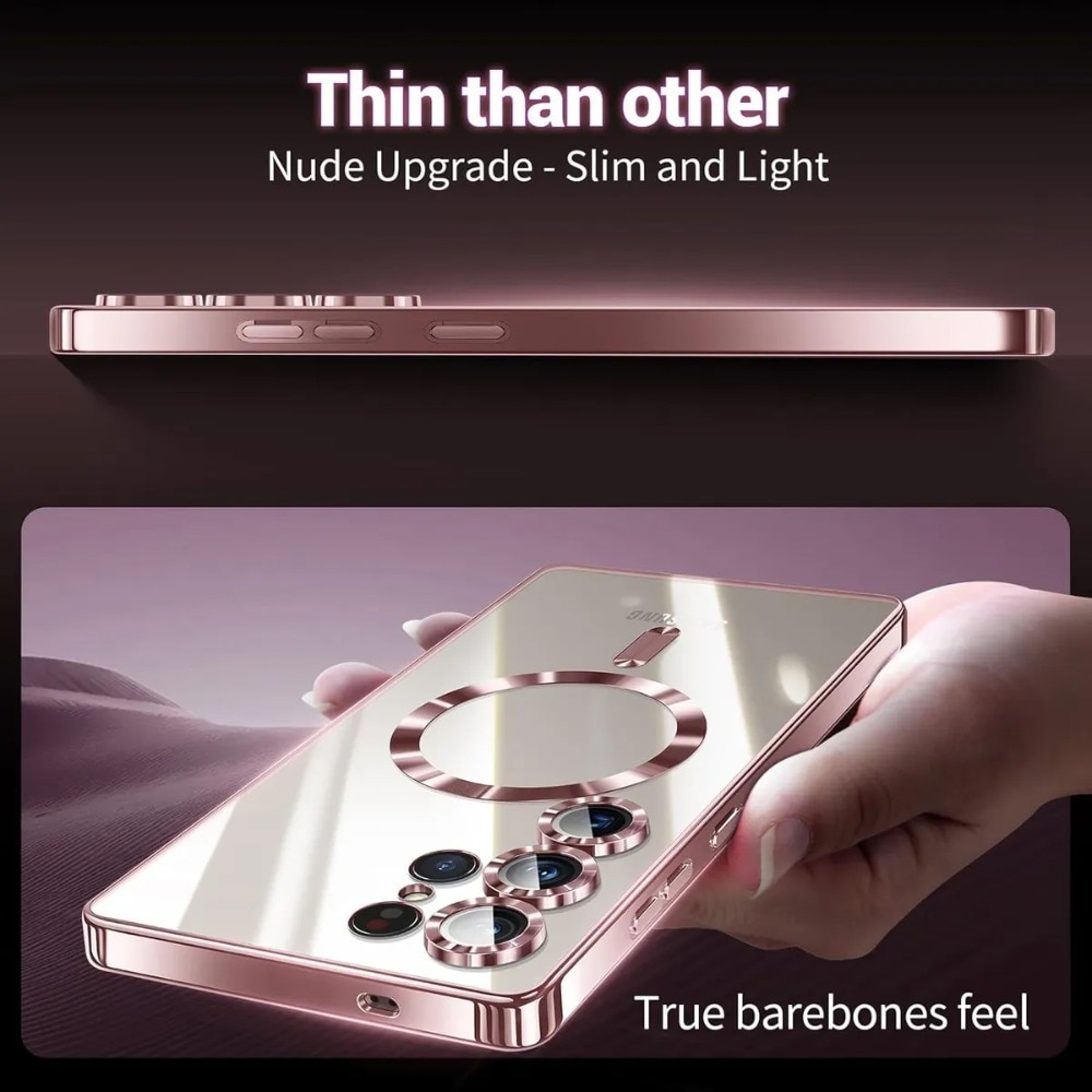 Husă de protecție hardcase, încărcare Magsafe, aur trandafir, Samsung Galaxy S25 Ultra