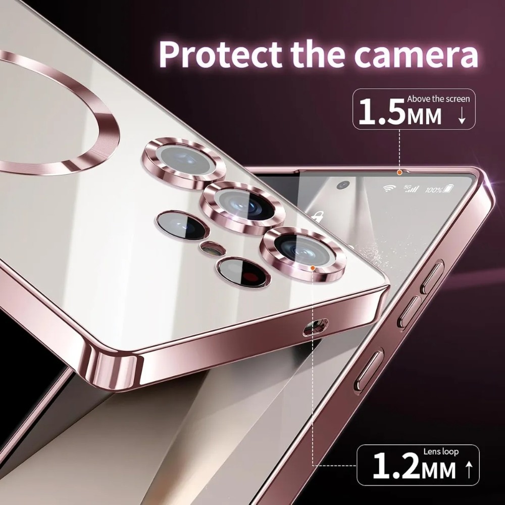 Husă de protecție hardcase, încărcare Magsafe, aur trandafir, Samsung Galaxy S25 Ultra