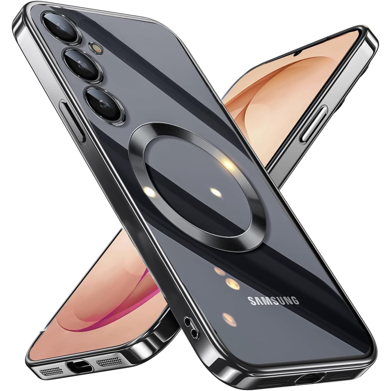 Husa compatibila cu Samsung Galaxy S26, ALC MOBILE, pentru telefon mobil cu protectie pentru camera, Tehnologie MagSafe, rezistenta la socuri, contur Negru