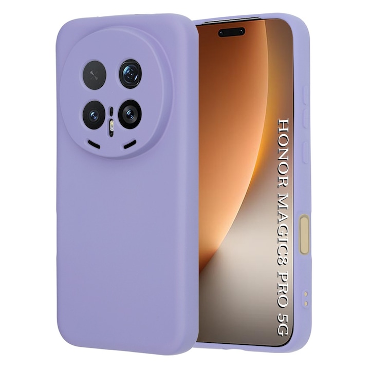Husa pentru Honor Magic 8 Pro Daden® Silicon SoftFlex, Ultra Slim, Protectie sporita, Interior de microfibra, Mov deschis